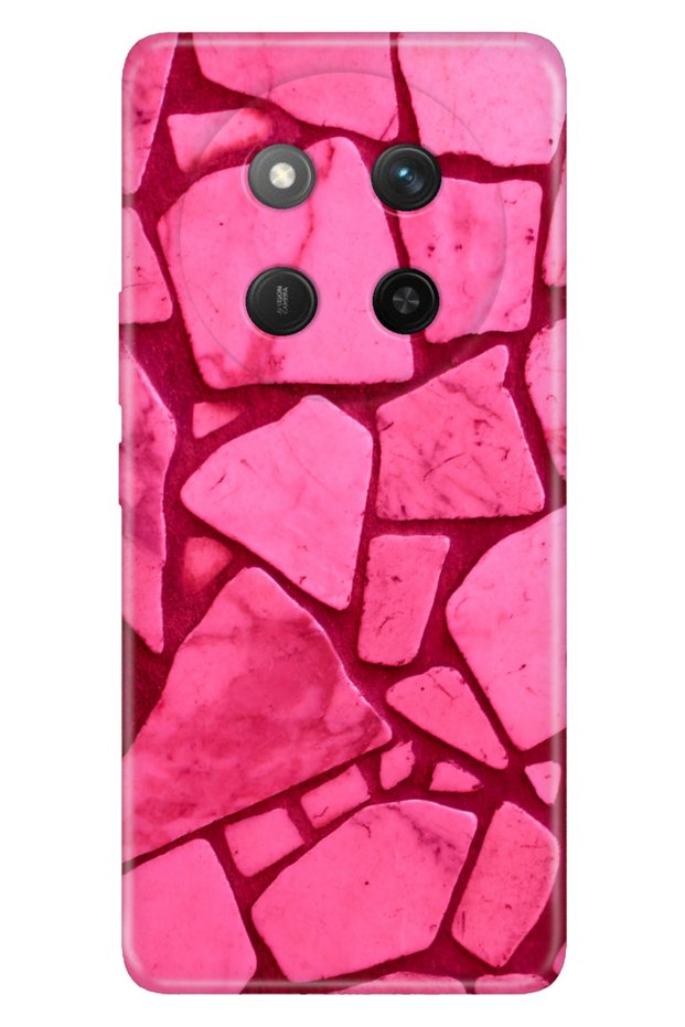 Honor Magic 7 Lite Case Patterned Silicone Printed Cover Pink Concrete