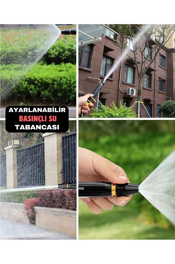 Ayarlanabilir Basınçlı Araba Yıkama Bahçe Sulama Su Tabancası Araç Yıkama Tabancası - 6