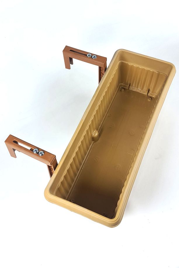 Ayarlanabilir Askılı Balkon Saksısı 11lt 50cm 2 Adet Askı Dahil Kahverengi AH046Ü - 3