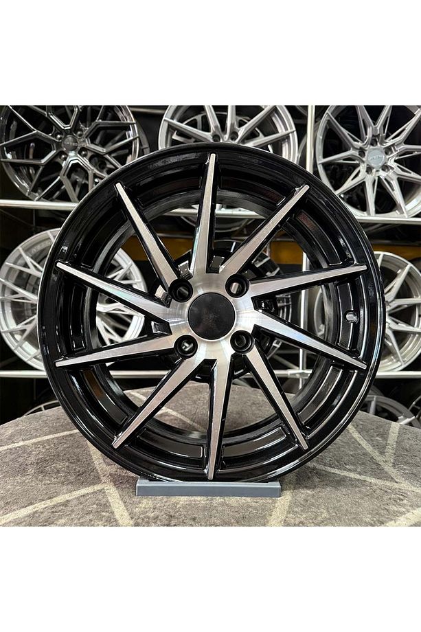 14 inç 4x100 Vossen Siyah Elmas Kesim Jant Modeli (4 Adet) - 1