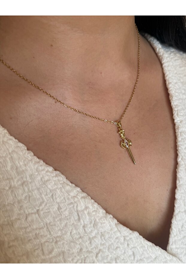 Çelik Gold Sword Kolye - 2