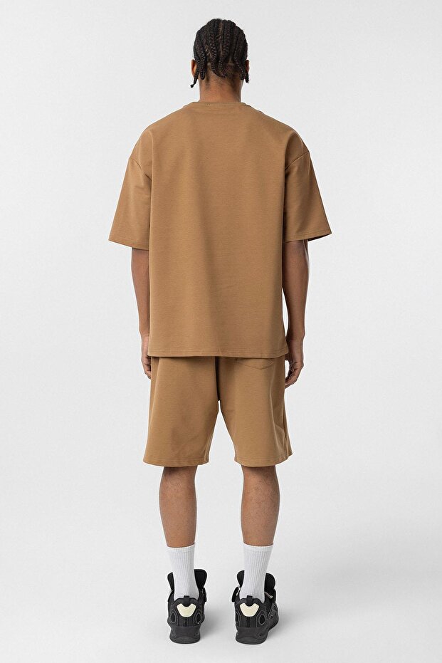 Basic Oversize Şort Takım Taba - 6