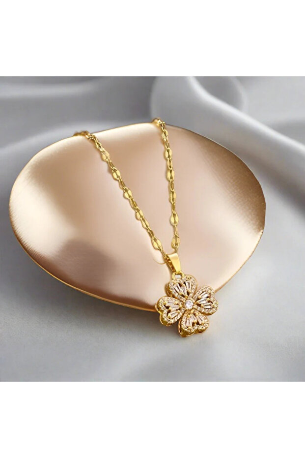 Dönen Yonca Kolye - 2