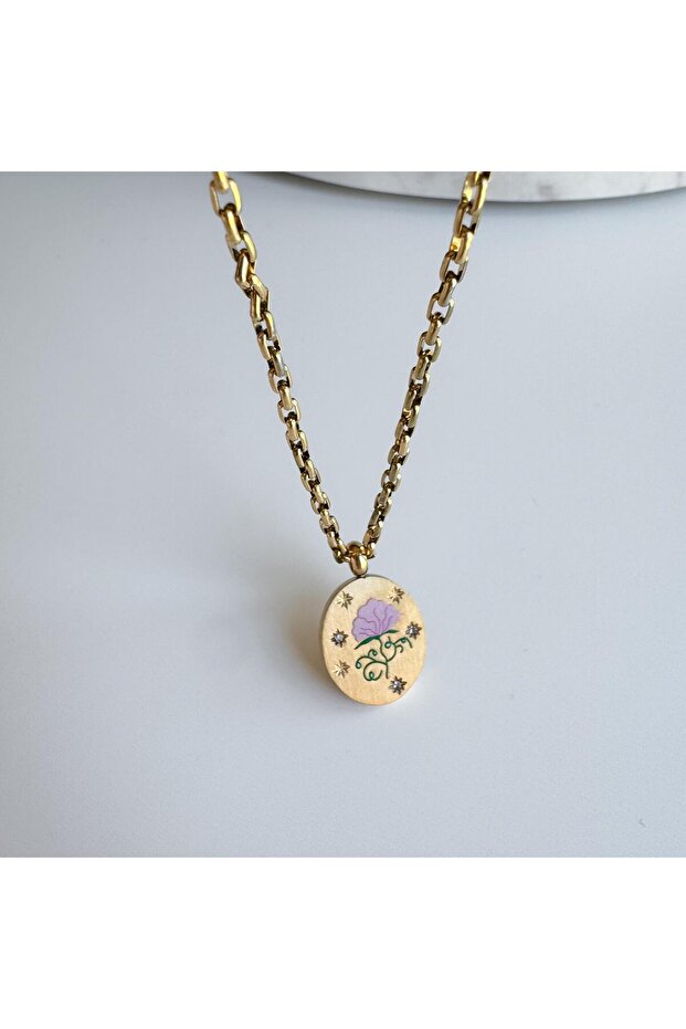 Çelik Rose Kolye - 1