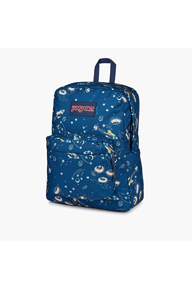 حقيبة ظهر جانسبورت بطبعة الفضاء مع أحزمة قابلة للتعديل وسحاب للإغلاق - 14×32×42 سم - 6