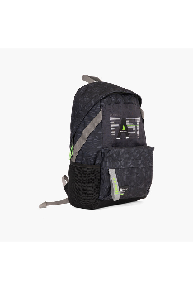 حقيبة ظهر مطبوعة مقاس 18 بوصة مع أحزمة كتف قابلة للتعديل - 27 × 13 × 44 سم - 2