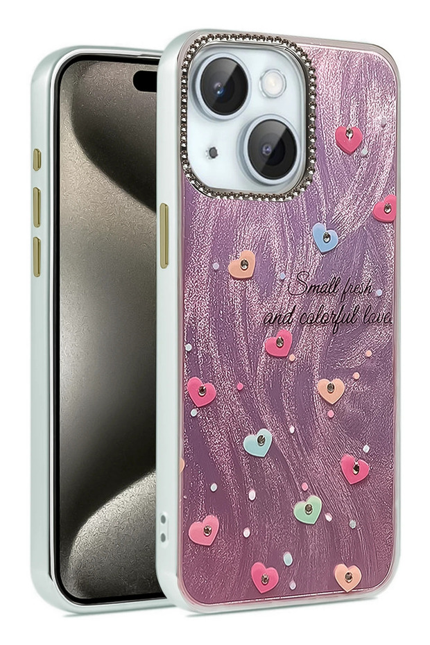 غطاء حماية لهاتف iPhone 15 بتصميم مرآة - نمط 8 SPTGL - 1