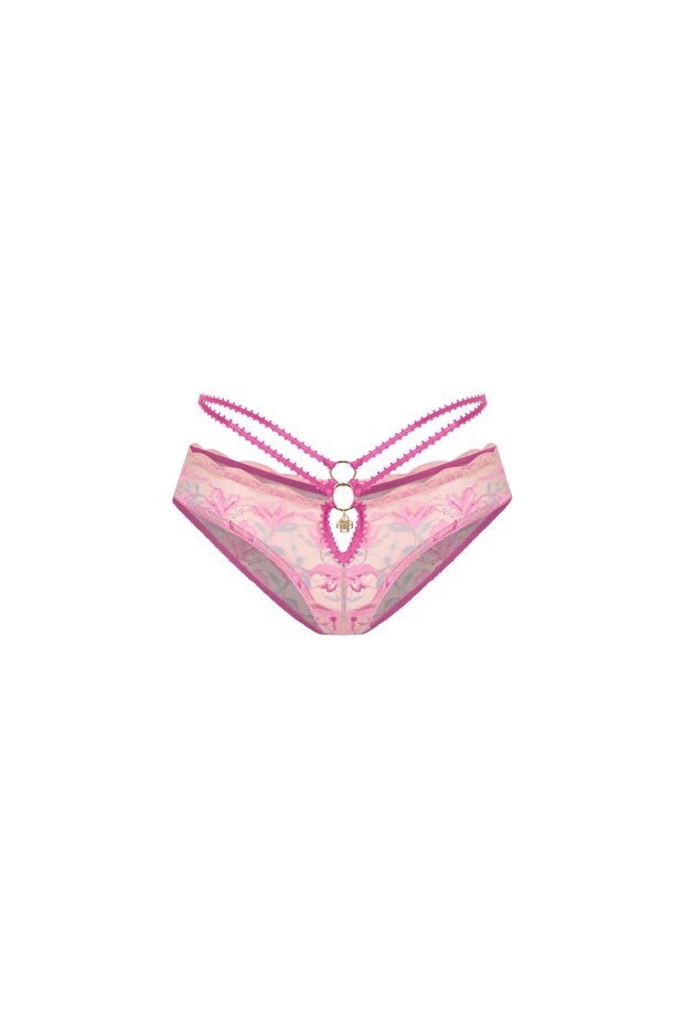 Fleur Pembe Dantelli Slip - 1