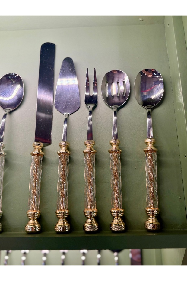 Esterhomedecor 5-Piece Serving Spoon Set Gold