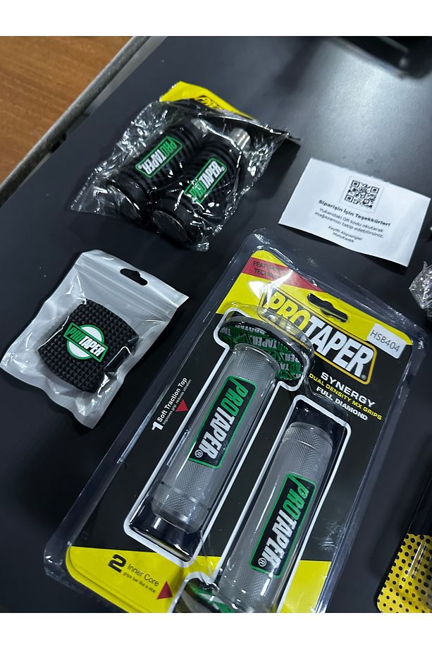 Protaper YEŞİL ŞEFFAF SİYAH Elcik Ön Arka Basamak Fren Vites Lastiği Seti / Cg cub Modifiye Aksesuar - 2