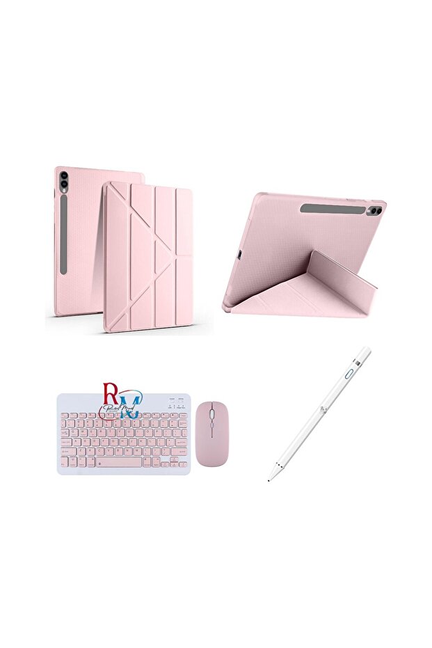 Samsung Galaxy Tab S10 FE Plus 13.1" ile Uyumlu Standlı Kılıf Dokunmatik Kalem ve Klavye Mouse Set - 1
