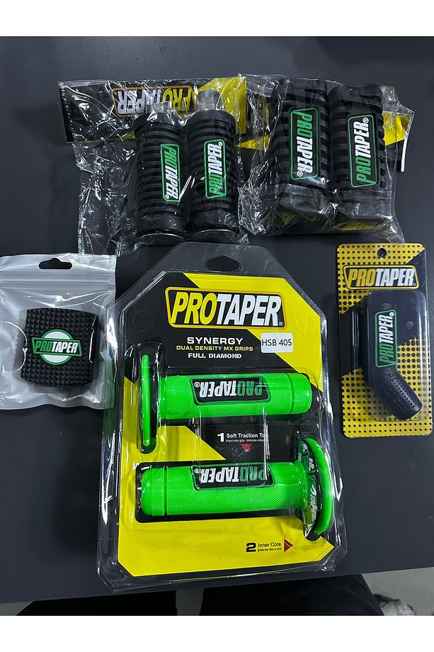 Protaper YEŞİL/SİYAH Elcik Ön Arka Basamak Fren Vites Lastiği Seti / Cg cub Modifiye Aksesuar - 1