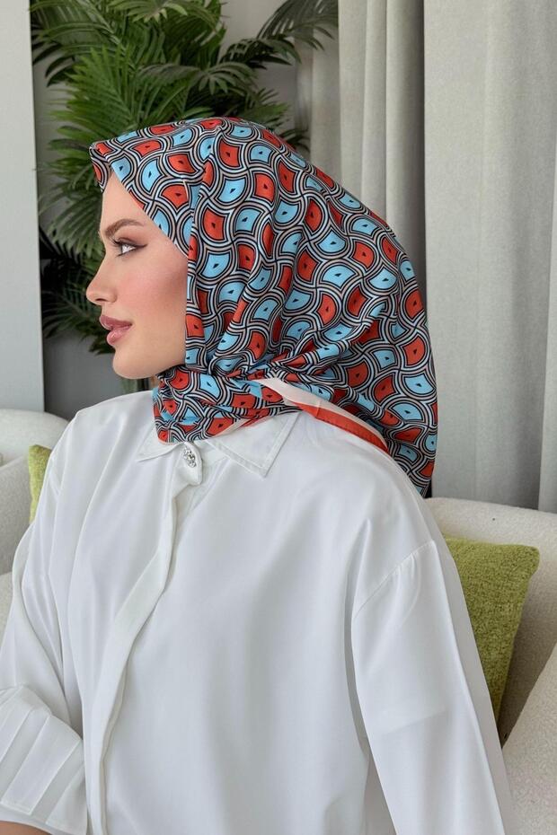 شال غاستا رقمي بنمط عرقي أزرق فاتح