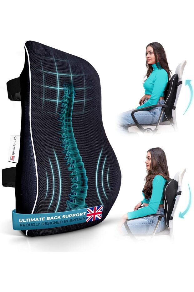 Wonder Comfortpad Lumbar Support Pillow for Office Chair, Memory Foam Back Cushion