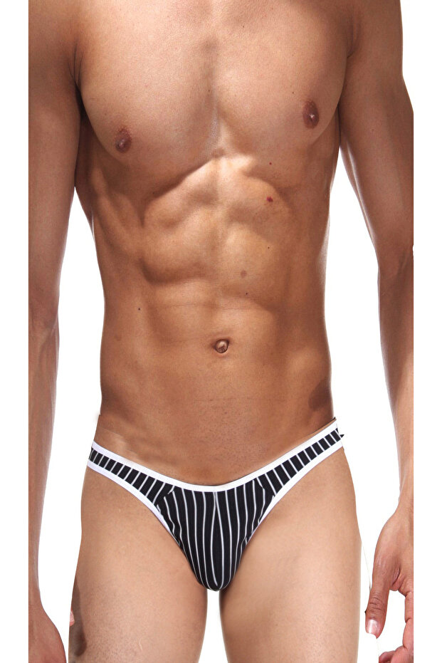 Erkek Siyah Çizgili String - 1