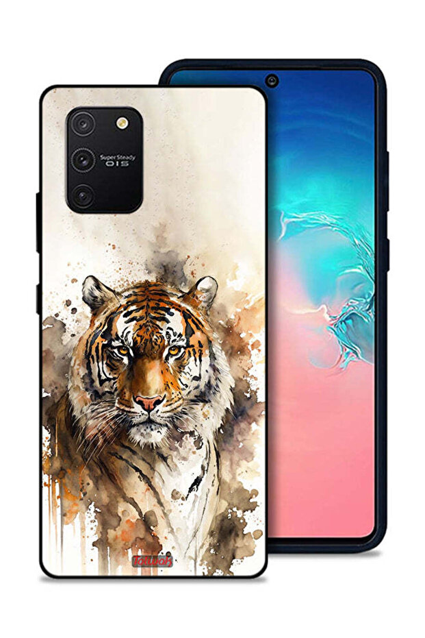 غطاء حماية لهاتف Samsung Galaxy S10 Lite بتصميم فن تجريدي من جلد الفهد