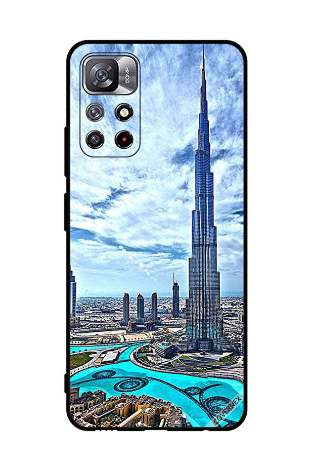 غطاء حماية لهاتف شاومي ريدمي نوت 11S 5G - برج خليفة - غيوم مؤثرة