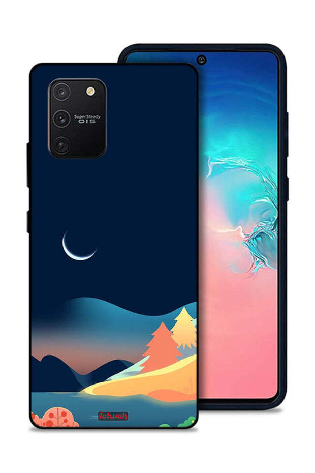 غطاء حماية لهاتف Samsung Galaxy S10 Lite بتصميم رسم تجريدي للقمر