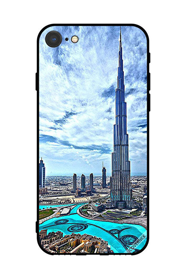 Protective Case Cover For Apple iPhone SE (2022) Burj Khalifa Touch Clouds