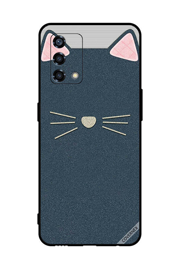 Protective Case Cover For Oppo Reno6 Lite Cat Leather Pattern