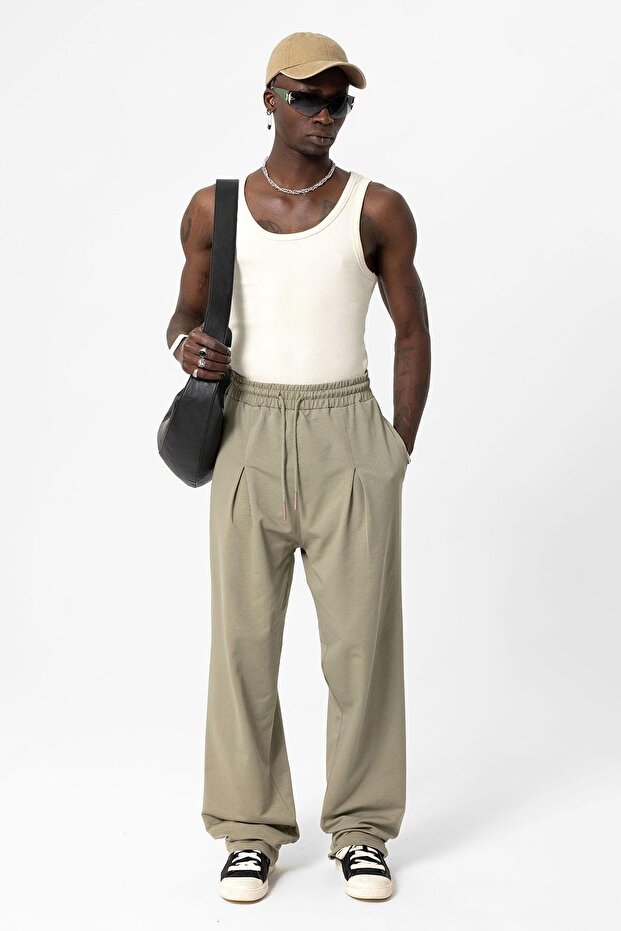 Basic Baggy Eşofman alt Haki - 1