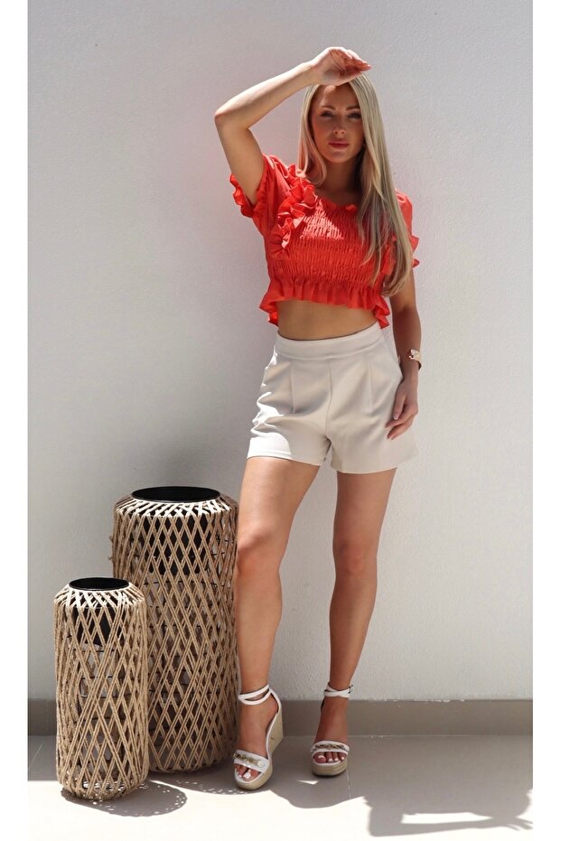 Jasmine Ruched Ruffle Top