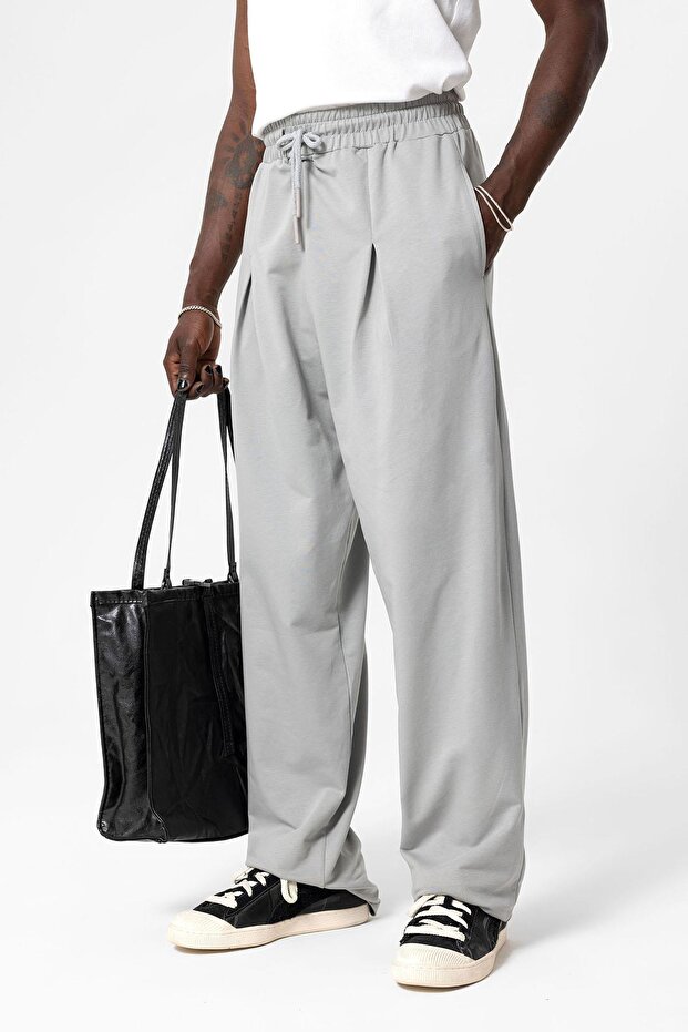 Basic Baggy Eşofman alt Gri - 3