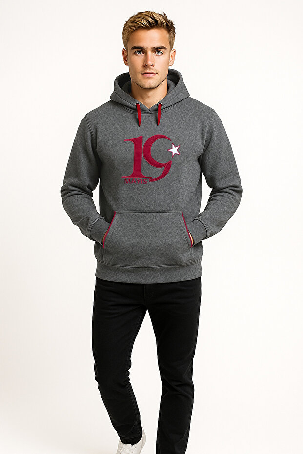 19 MAYIS APLİKELİ 3İP SWEATSHİRT - 1