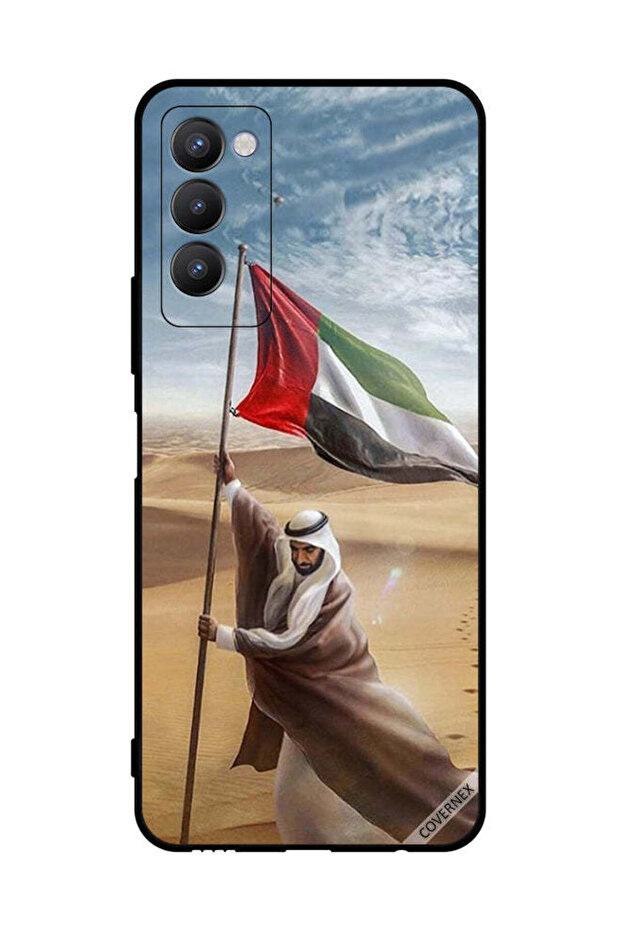 غطاء حماية لهاتف تكنو كامون 18 بي بنقشة علم الإمارات العربية المتحدة