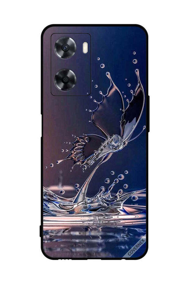 غطاء حماية لهاتف Oppo A77s بتصميم قطرات الماء على شكل فراشة