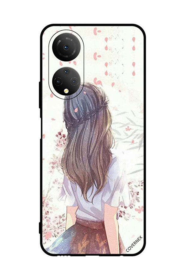 غطاء حماية لهاتف Honor X7 بطبعة فتاة لطيفة في تفكير عميق