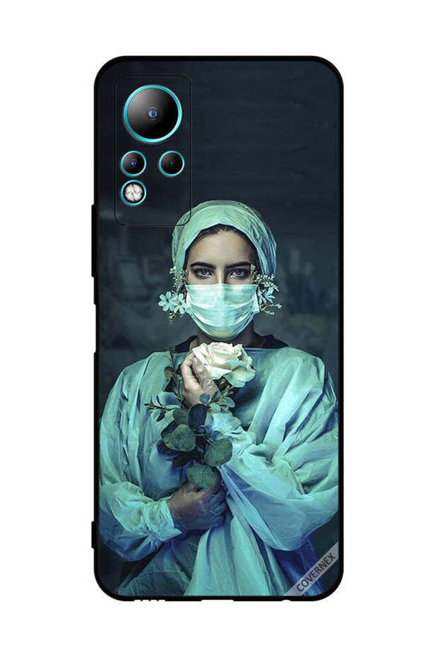 غطاء حماية لهاتف Infinix Note 11 ممرضة تحمل زهرة