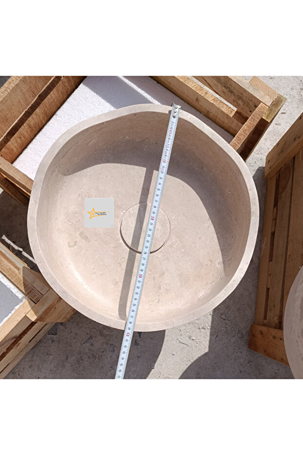 Traverten Gizli Giderli Dalgalı Lavabo - 5