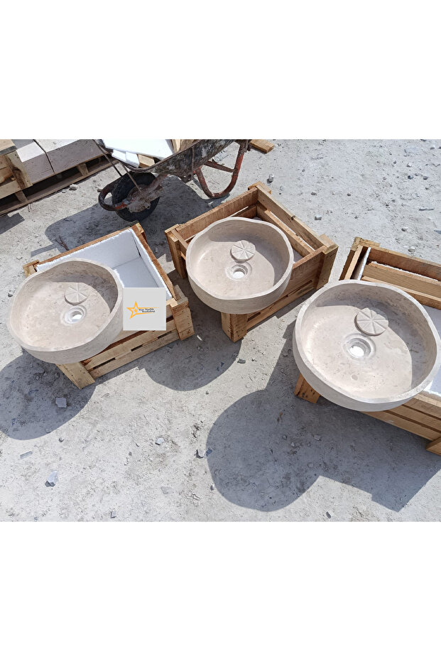Traverten Gizli Giderli Dalgalı Lavabo - 4
