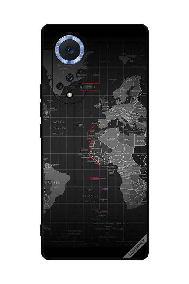 غطاء حماية لهاتف Honor 50 Pro مع خريطة العالم