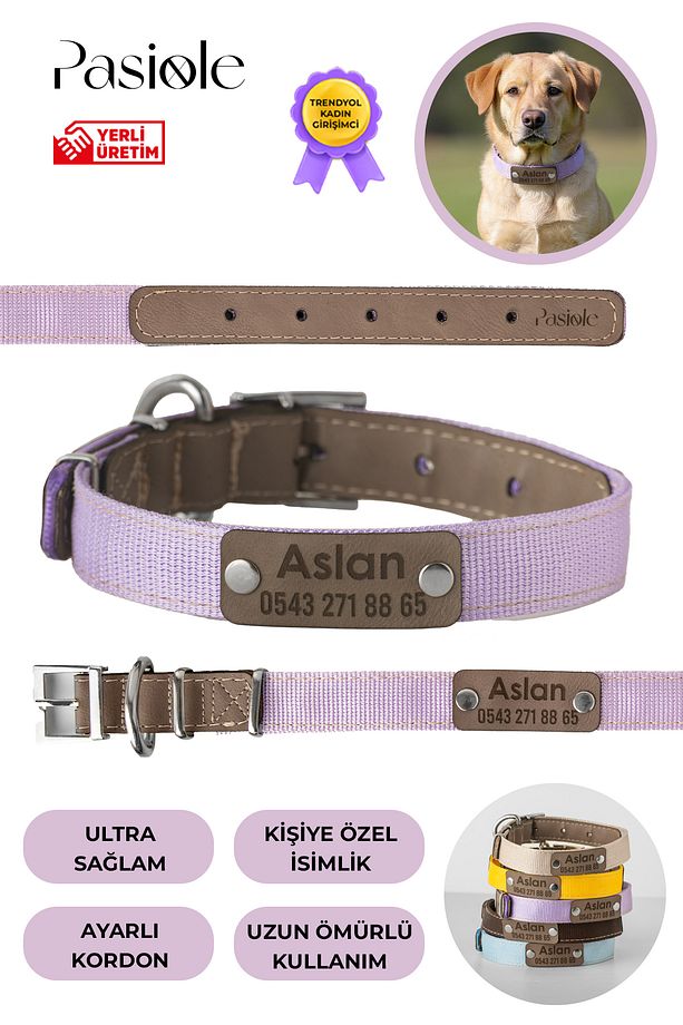 Köpek İsimli Deri Boyun Tasması | Büyük Ve Orta Irk Köpek Boyun Tasması | Kişiselleştirilebilir - 1