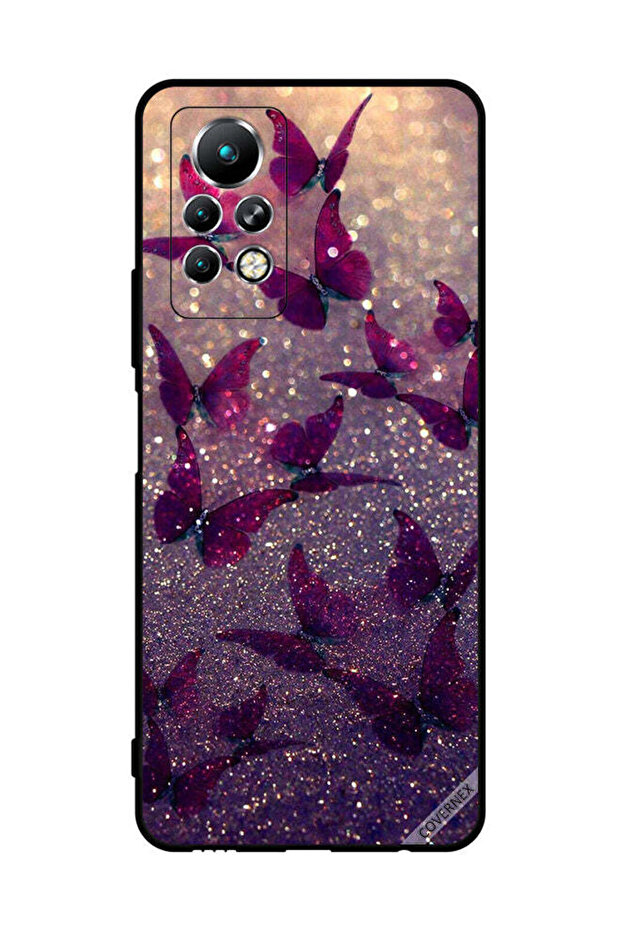 غطاء حماية لهاتف Infinix Note 11 Pro بنقشة فراشات لامعة