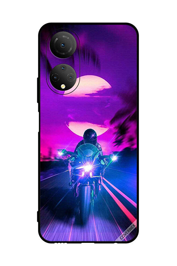 غطاء حماية لهاتف Honor X7 Biker Leaving Moon Behind