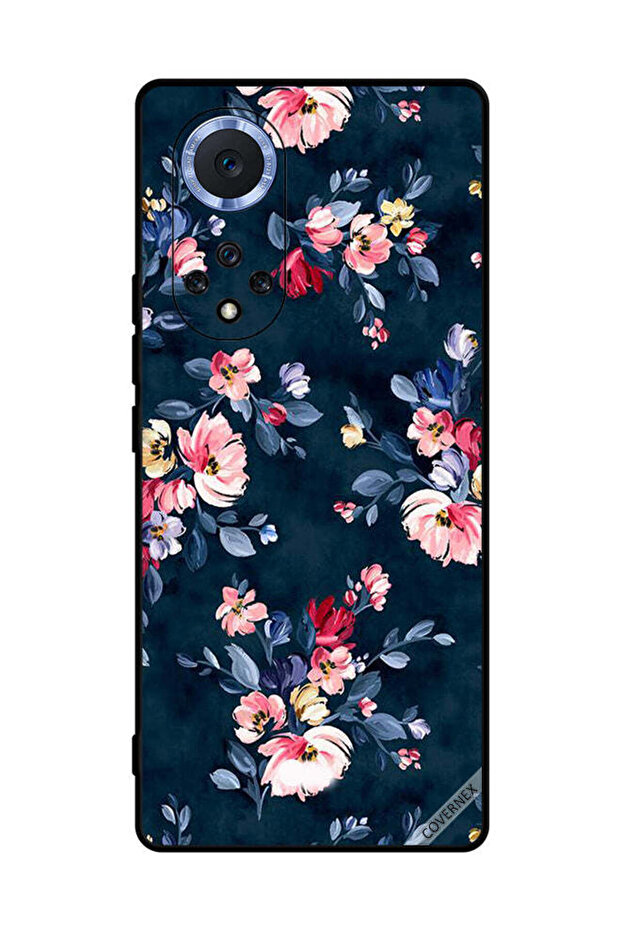 غطاء حماية لهاتف Honor 50 Pro مزين برسومات زهور مرسومة يدويًا