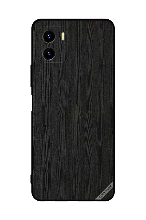 غطاء حماية لهاتف vivo Y15s بنمط خشبي