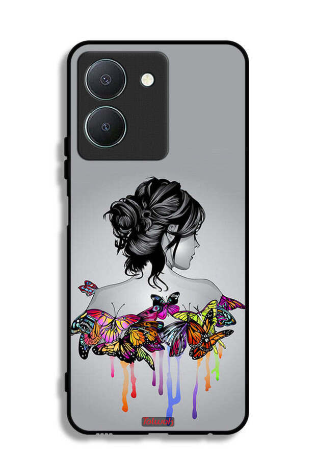 Vivo Y36 4G Protective Case Cover Butterflies And Girl Abstract Art