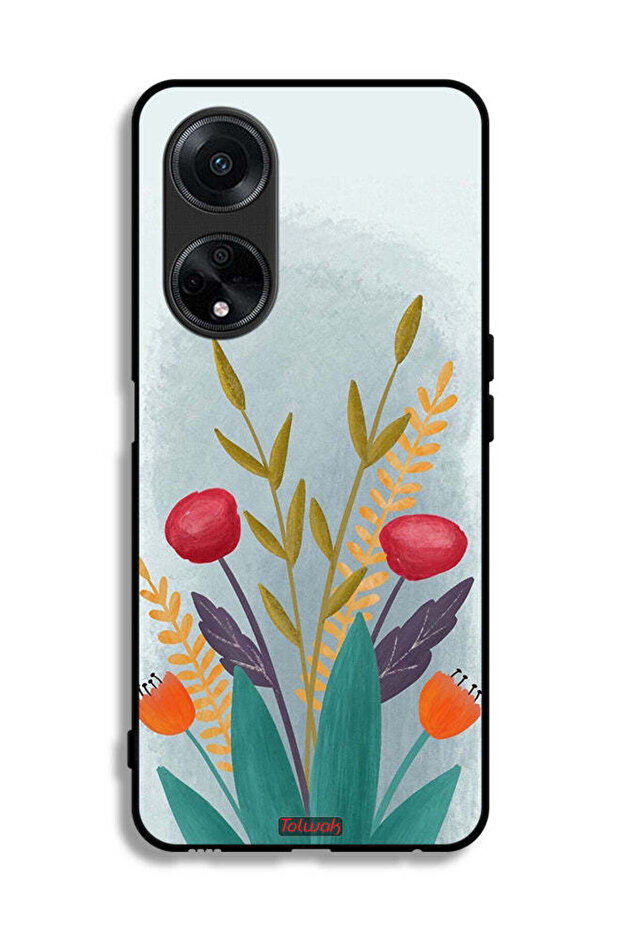 غطاء حماية لهاتف Oppo A98 5G برسومات نباتية