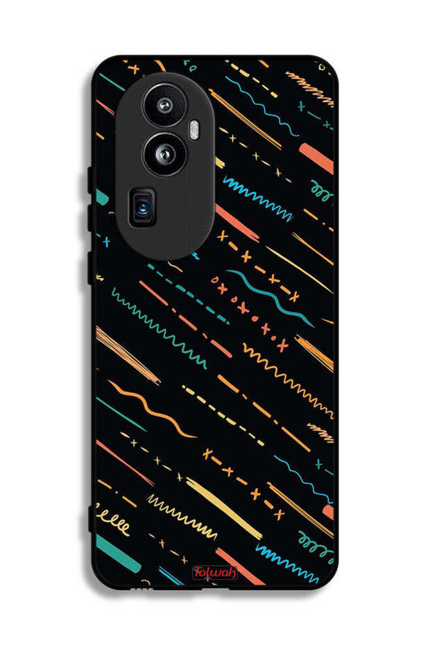 غطاء حماية لهاتف Oppo Reno10 Pro Plus بنمط خطوط X مجردة