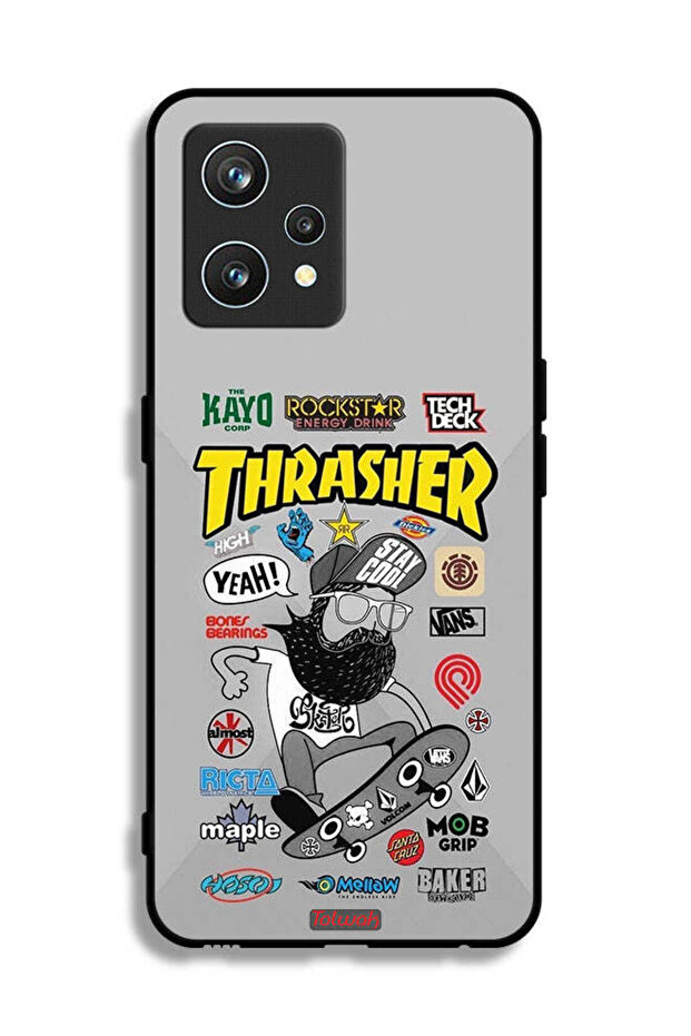 غطاء حماية لهاتف Realme 9 Pro Plus مع ملصق Thrasher