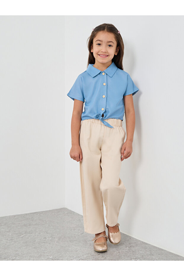 قميص سادة بأكمام قصيرة وأزرار أمامية - 2