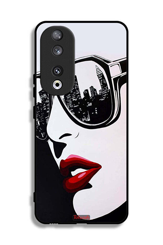 Honor 90 Protective Case Cover Girl Face Abstract Art