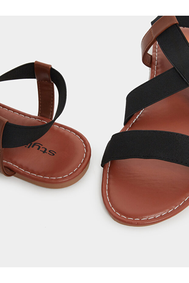 Elasticated Ankle Strap Flat Sandals - 3