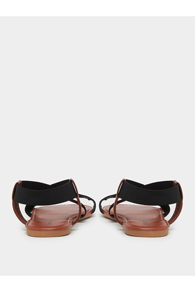 Elasticated Ankle Strap Flat Sandals - 4