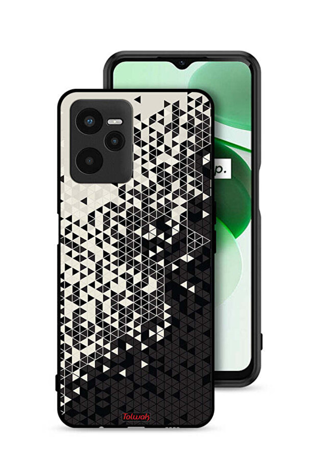 Realme C35 Protective Case Cover Pattern Digital Art Triangle