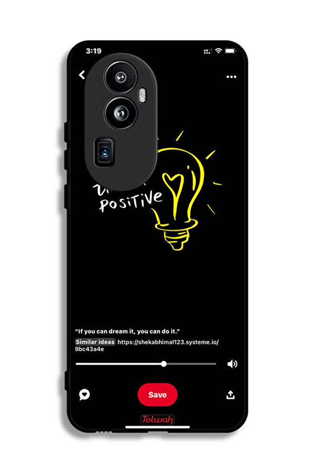 غطاء حماية لهاتف Oppo Reno10 Pro Plus - فكر بإيجابية